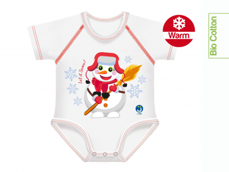 J Bimbi Body Bio Invernale Cotone Warm Pupazzo Di Neve 0-36 Mesi
