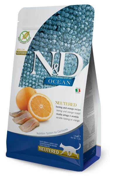 Farmina N&D Ocean Neutered Aringa E Arancia Gatti Adulti Sterilizzati Sacco 300g