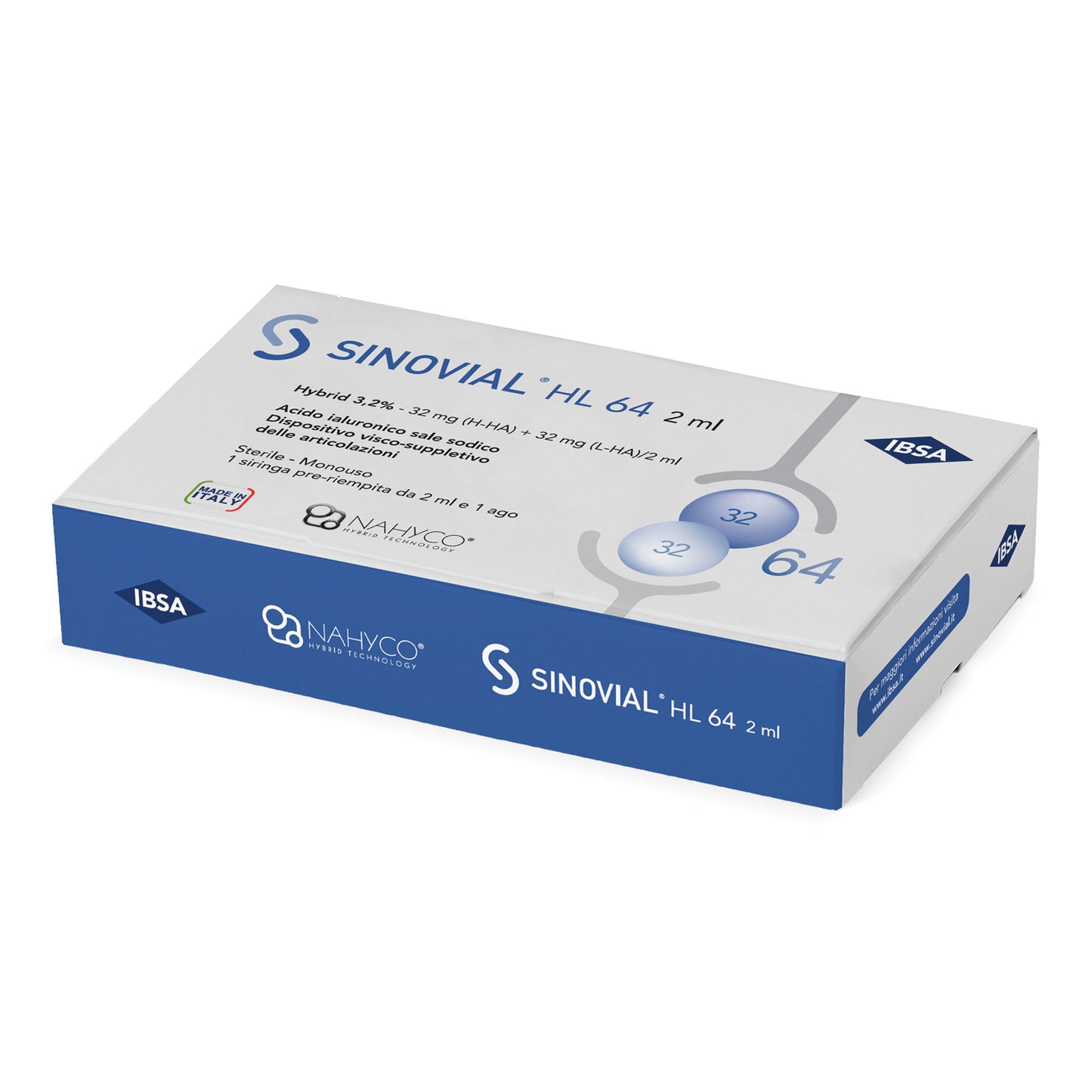 SINOVIAL HL 64 SIRINGA PRERIEMPITA ALL'ACIDO IALURONICO 3,2% 32MG+32MG/2ML 1 PEZZO