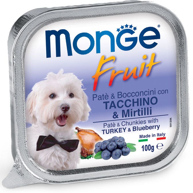 Monge Fruit Tacchino E Mirtilli Cibo Umido Per Cani Adulti 100g