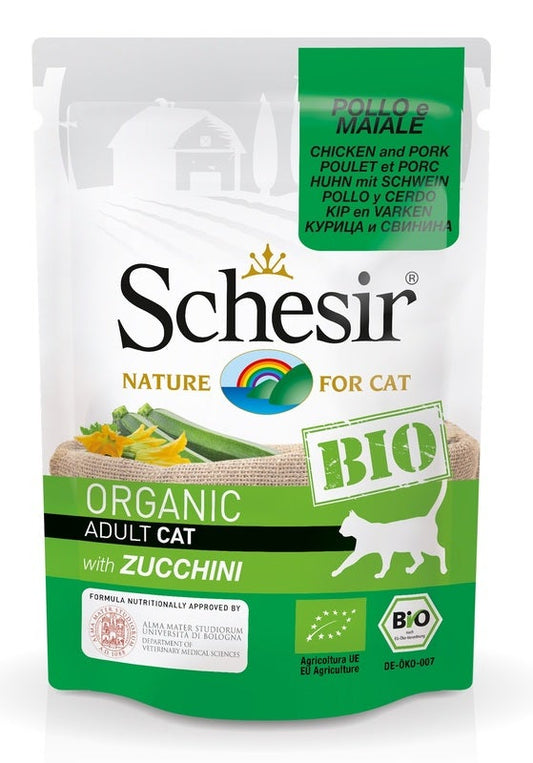 Schesir Organic Bio Paté Al Pollo Con Maiale E Zucchini Per Gatti Adulti Bustina 85g