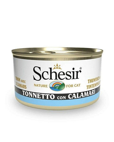 Schesir Tonnetto Con Calamari Cibo Umido Gatti Adulti Lattina 85g