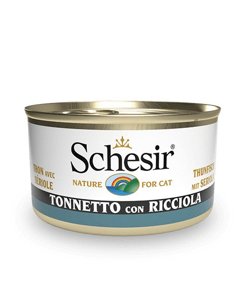 Schesir Tonnetto Con Ricciola Cibo Umido Gatti Adulti Lattina 85g
