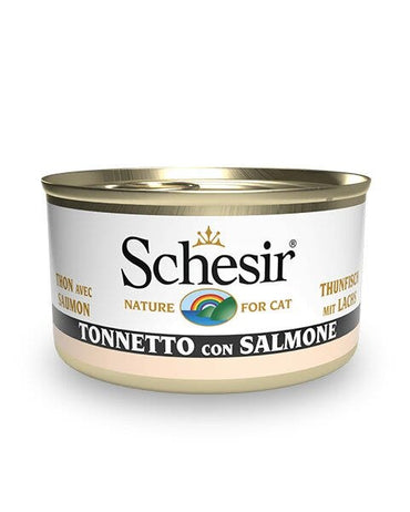 Schesir Tonnetto Con Salmone Cibo Umido Gatti Adulti Lattina 85g
