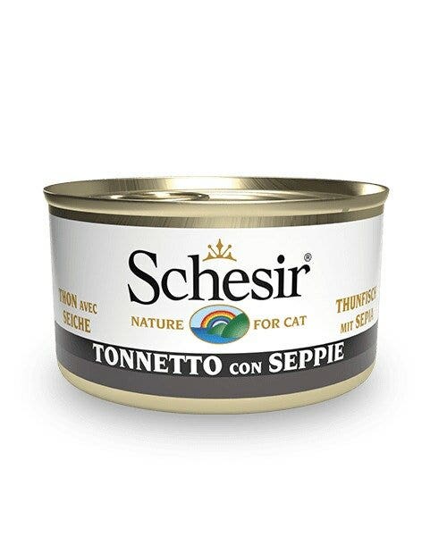 Schesir Tonnetto Con Seppie Cibo Umido Gatti Adulti Lattina 85g