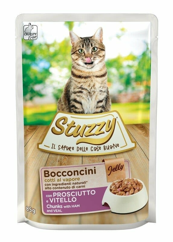 Stuzzy Bocconcini Jelly Con Prosciutto E Vitello Per Gatti Adulti Bustina 85g