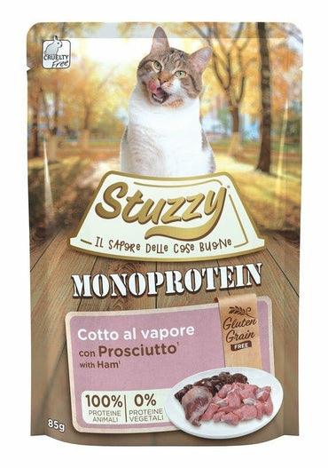 Stuzzy Monoprotein Bocconcini Con Prosciutto Cotto Per Gatti Adulti Bustina 85g
