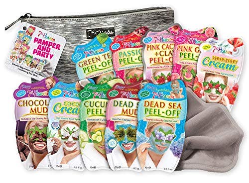 7th Heaven Pamper And Party Gift Set 10 Maschere Viso + Spugna Corpo