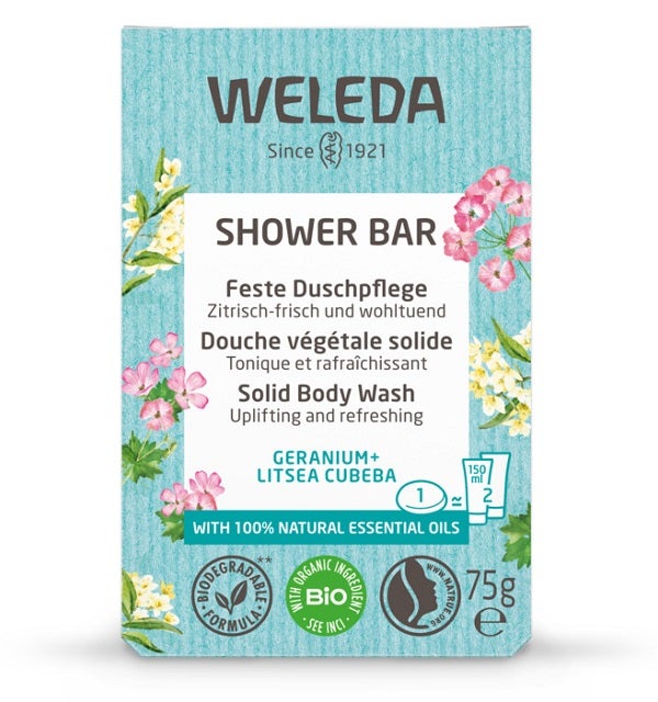 Weleda Shower Bar Saponetta Bagno Doccia Al Geranio E Litsea Cubeba 75g