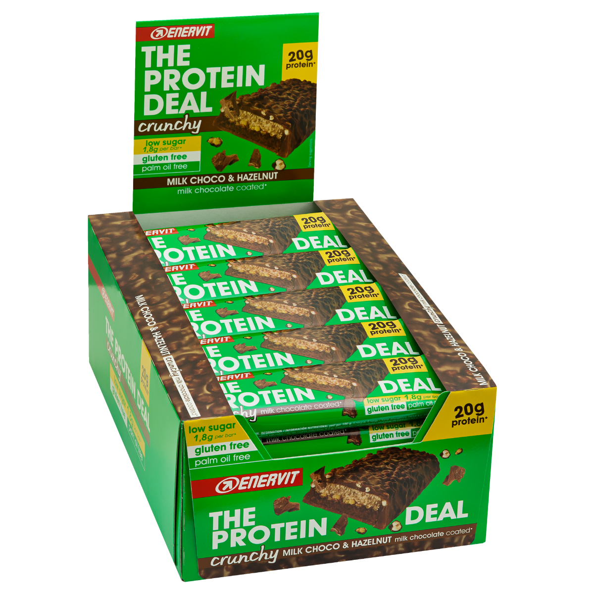 Enervit The Protein Deal Protein Bar Crunchy Nocciole 25 Barrette Da 55g