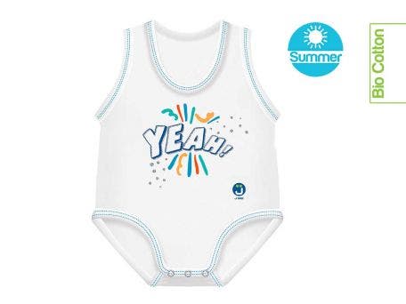 J Bimbi Body Neonato 0-36 Mesi In Fresco Cotone Biologico Fantasia Yeah!