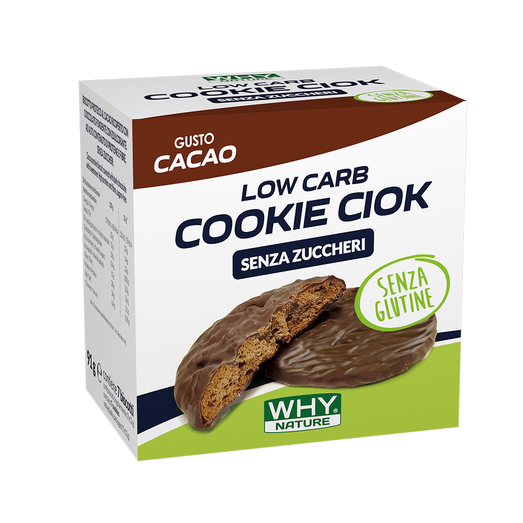 Why Nature Low Carb Cookie Ciok Biscotti Gusto Cacao 7 Pezzi Monoporzione