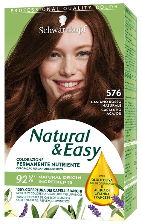 Schwarzkopf Natural & Easy Colorazione Permanente Capelli 576 Castano Rosso