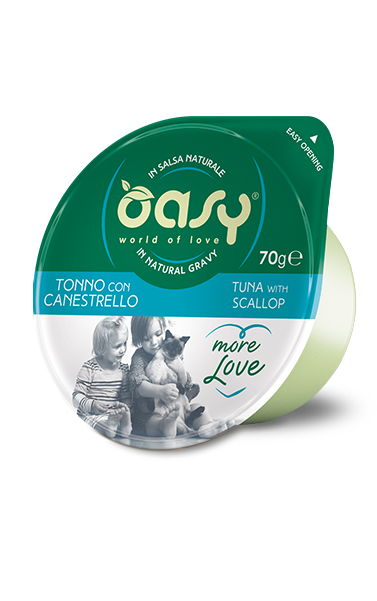 Oasy Wet Cat More Love Tonno Con Canestrello Cibo Umido Per Gatti Adulti 70g