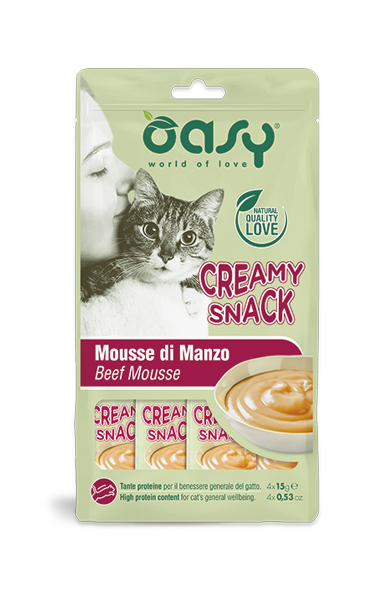Oasy Snack Cat Creamy Manzo 4 x 15g