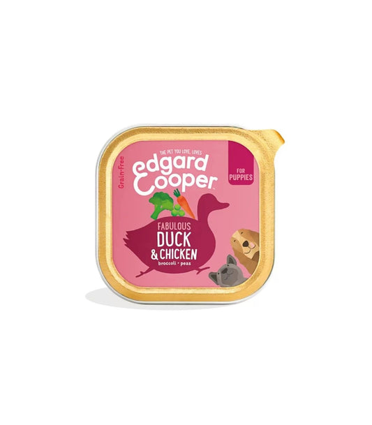 Edgard & Cooper Puppy Anatra E Pollo Senza Cereali Cibo Umido per Cani 150g