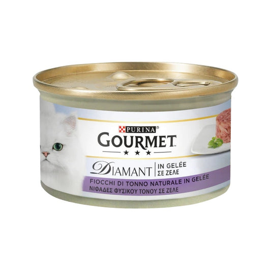 Purina Gourmet Diamant Fiocchi Di Tonno Naturale In GelÉe Per Gatti Lattina 85g