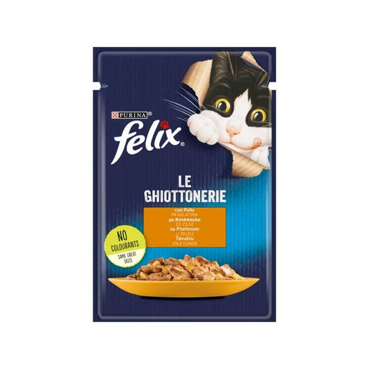 Purina Felix Le Ghiottonerie Gusto Pollo Cibo Umido Gatti Adulti Busta 85g