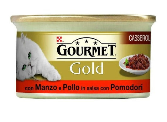 Gourmet Gold Casserole Con Manzo E Pollo In Salsa Con Pomodori 85 Gr