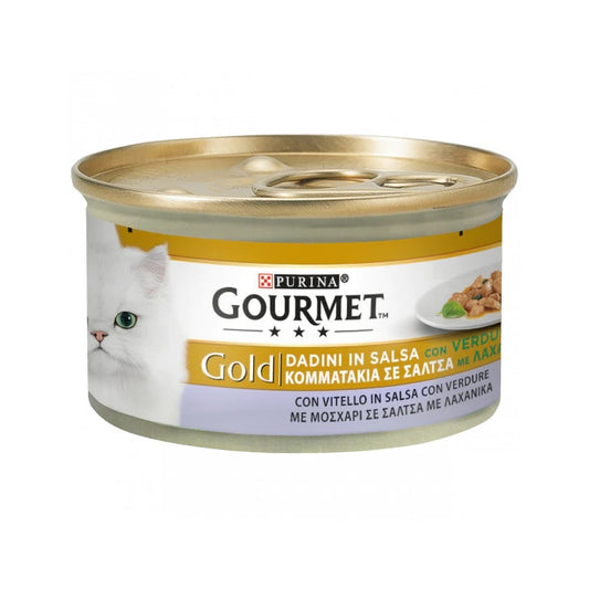 Purina Gourmet Gold Dadini In Salsa Con Vitello E Verdure Per Gatti Lattina 85 g