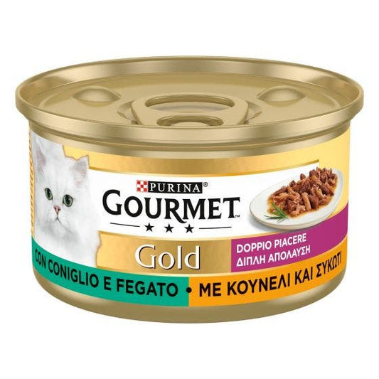 Purina Gourmet Gold Gatto Doppio Piacere Con Coniglio E Fegato Per Gatti Lattina 85g