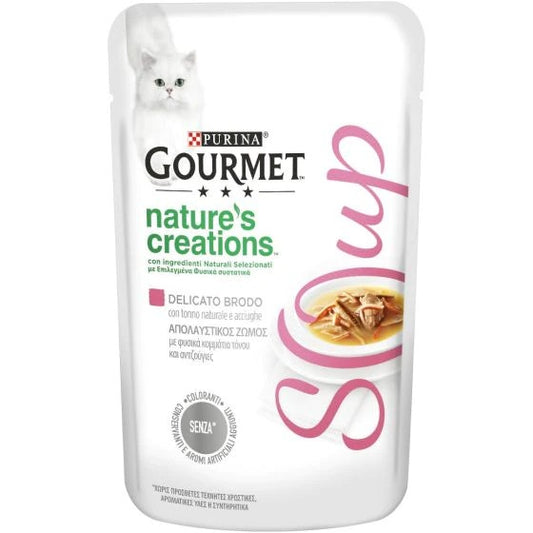 Purina Gourmet Nature's Creations Delicato Brodo Tonno E Acciughe Per Gatti Busta 40g