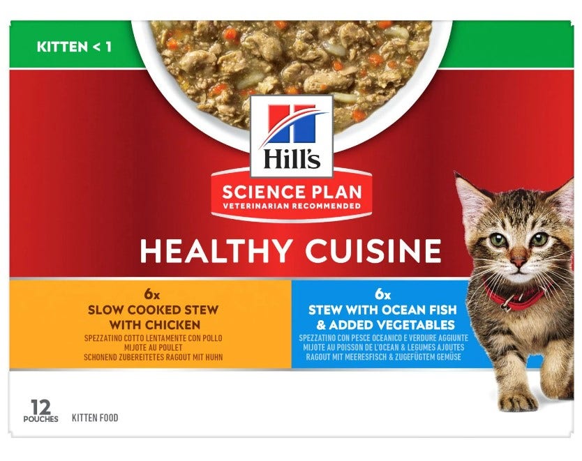 Hill's Science Plan Heatlhy Cuisine Kitten Gusti Assortiti Pollo/Pesce Oceanico Multipack 12x85gr