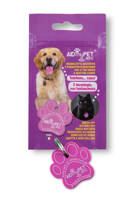 Aidmypet Medaglietta Salvavita Cani/Gatti Colore Rosa