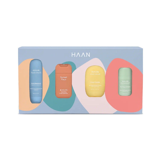 Haan Great Joyful Cofanetto Dentifricio 50ml + Igienizzante Mani 30ml + Crema Mani 50ml + Deodorante 40ml