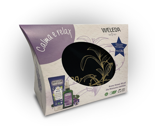 Weleda Cofanetto Calma E Relax Bagnoschiuma 200ml + Olio Lavanda 100ml + Pochette
