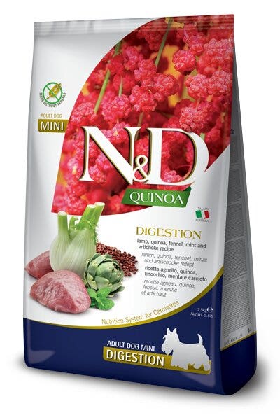 Farmina N&D Dog Mini Quinoa Digestion Lamb Per Cani Cuccioli 800g