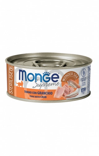 Monge Supreme Cibo Umido Tonno Con Granchio Per Gatti Sterilizzati Scatoletta 80g