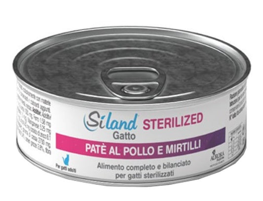 Siland Cibo Umido PatÈ Pollo/Mirtilli Gatti Adulti Sterilizzati 85g