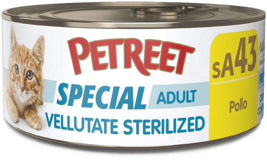Petreet Vellutate Pollo Cibo Umido Gatto Sterilizzato Barattolo 70g