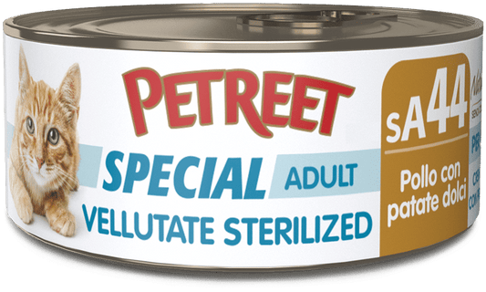 Petreet Vellutate Pollo Con Patate Cibo Umido Gatto Sterilizzato Barattolo 70g