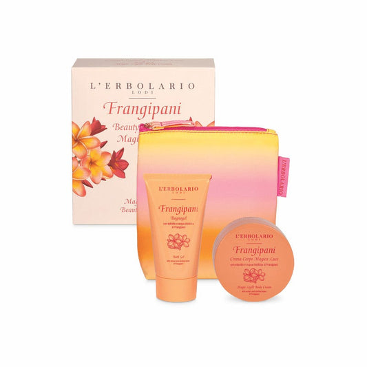L'Erbolario Frangipani Bagnogel 75ml + Crema Corpo 75ml + Pochette