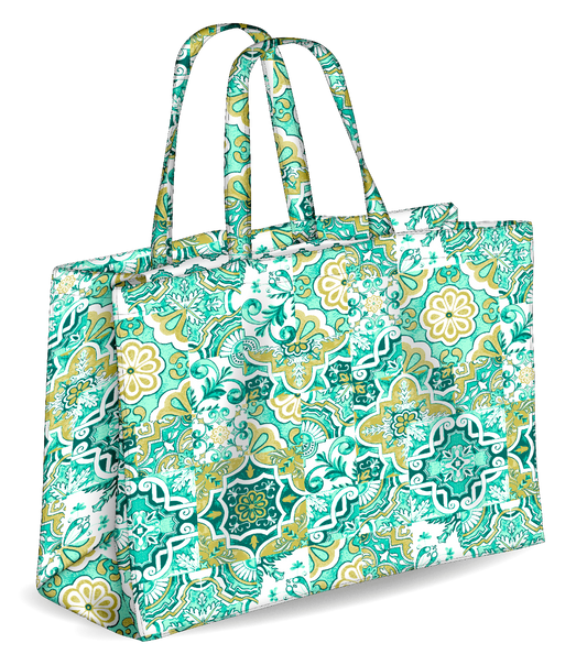 Colors Tote Borsa Mare Reversibile Colore Verde