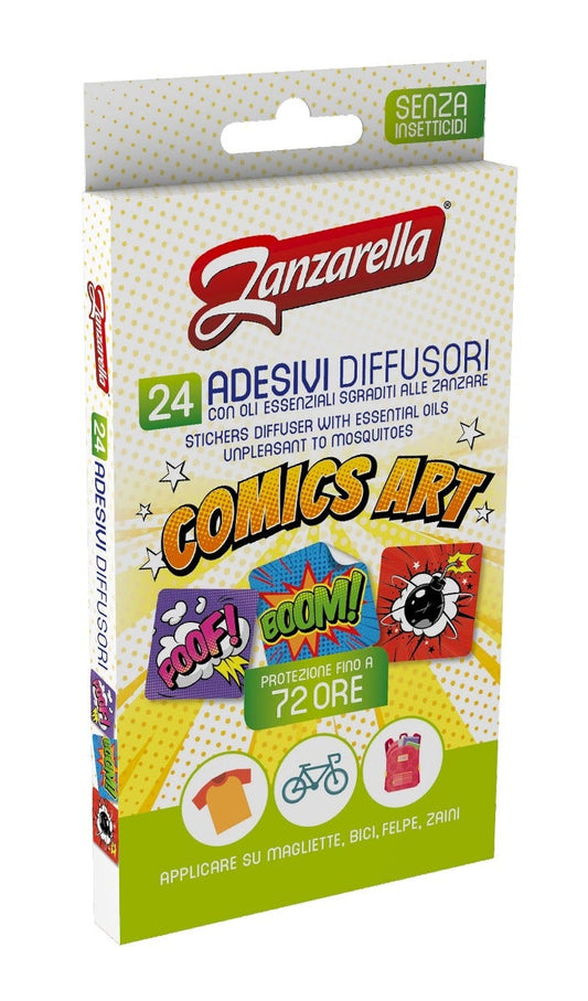 Zanzarella Comics Art 24 Adesivi Antizanzare