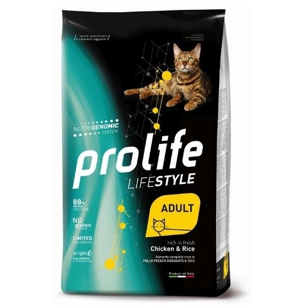 Prolife Life Style Adult Chicken & Rice Cibo Secco Per Gatti Adulti Sacco 1,5Kg