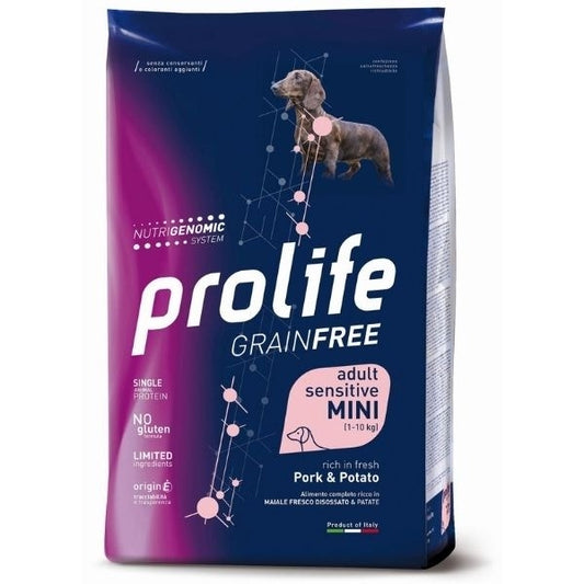 Prolife Grain Free Adult Sensitive Pork & Potato Cibo Secco Per Cani Taglia Piccola Sacco 600g