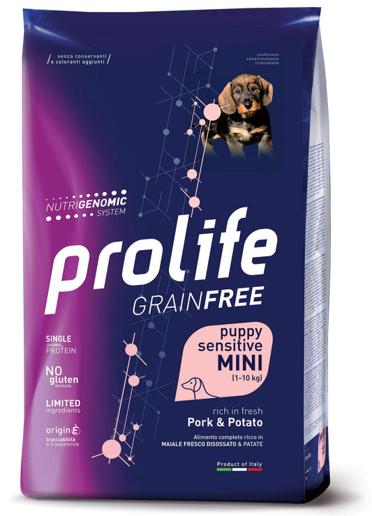 Prolife Dog Grain Free Sensitive Pork & Potato Cibo Secco Per Cani Cuccioli Taglia Mini Sacco 2Kg
