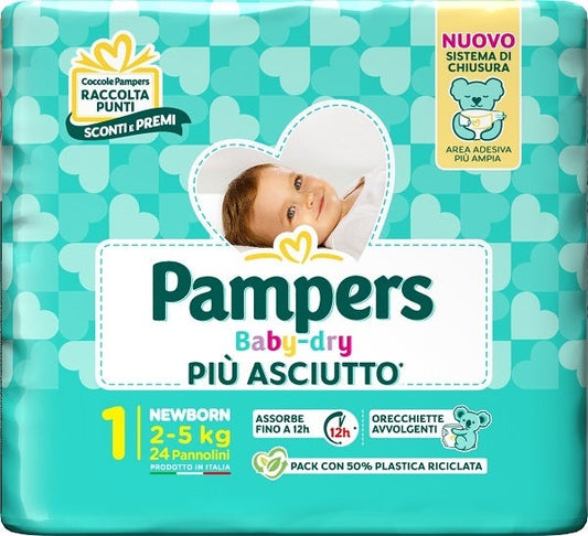 Pampers Baby Dry Pannolino Newborn 24 Pezzi