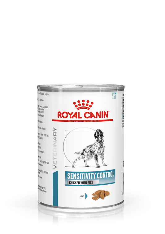 Royal Canin Veterinary Sensitivity Control Paté Con Pollo/Riso Per Cani Adulti Barattolo 410g