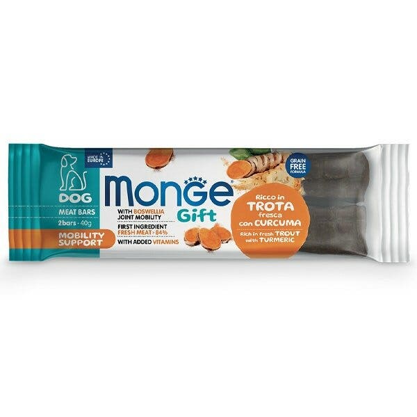 Monge Meat Bars Mobility Support Barretta Per Cani Adulti Trota Fresca Con Curcuma 40g