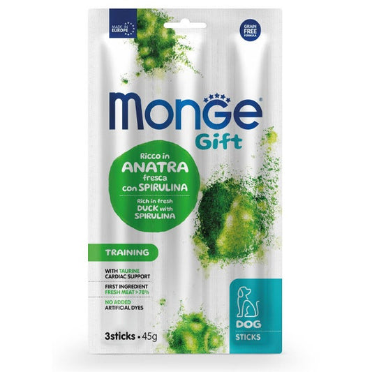 Monge Sticks Training Per Cani Adulti Anatra Fresca Con Spirulina 45g