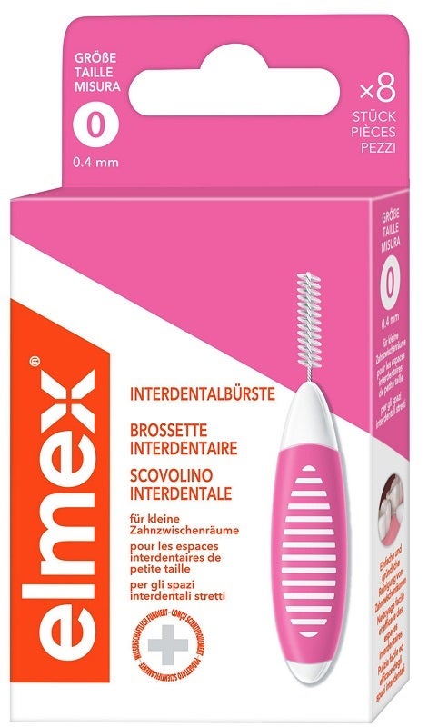 Elmex Interdental Brush Scovolini Interdentali Rosa 0,4mm 8 Pezzi