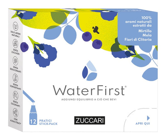 Zuccari WaterFirst Mirtillo, Mela, Fiori di Clitoria 12 Stick