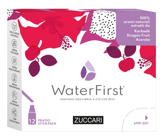 Zuccari WaterFirst KarkadÈ, Dragon Fruit, Acerola 12 Stick
