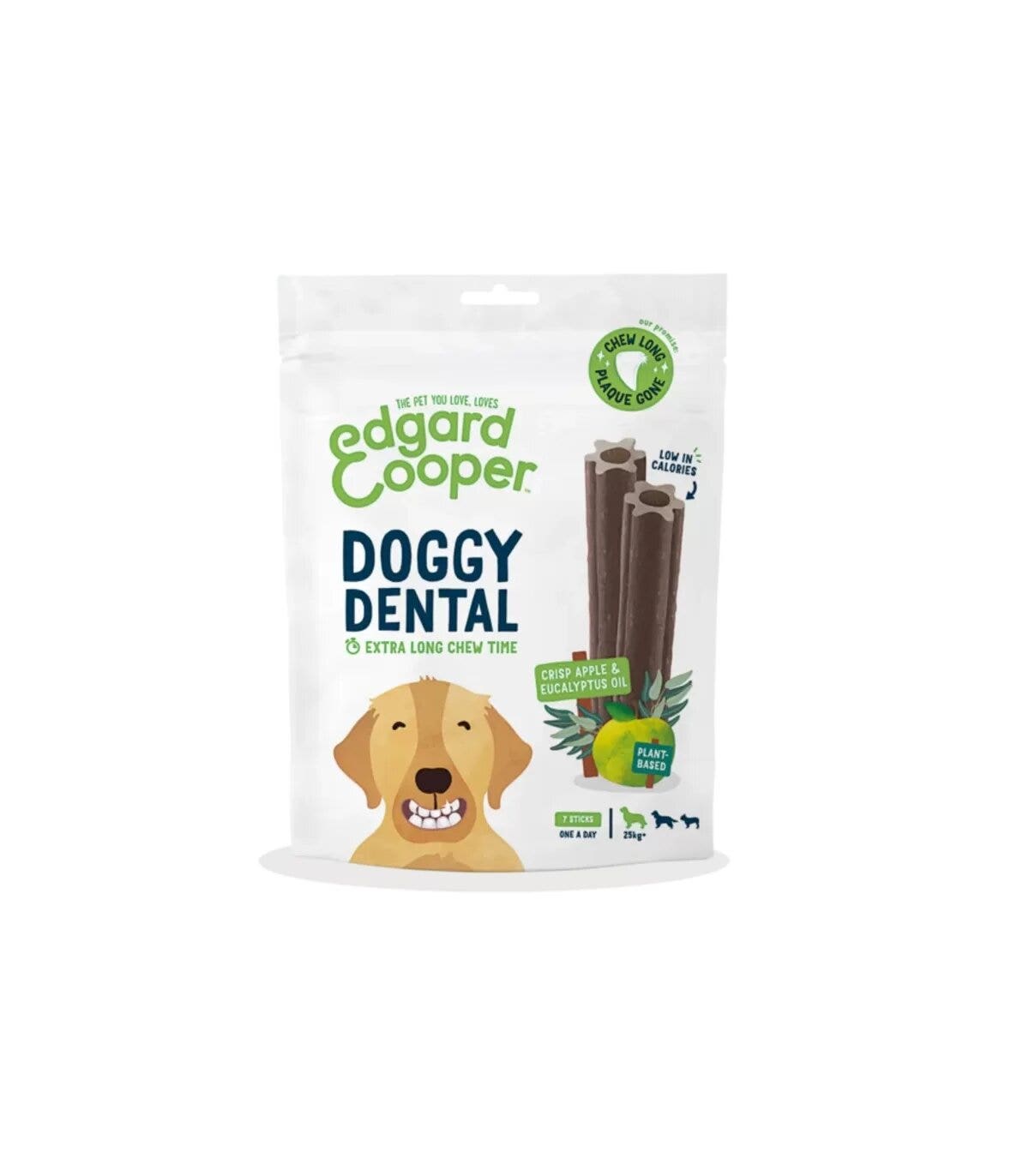 Edgard & Cooper Doggy Dental Large Mela E Eucalipto Stick Dentali per Cani 255g
