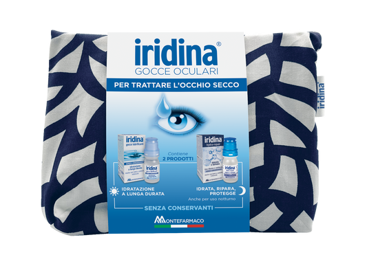 Iridina Gocce Oculari Lubrificanti 10ml + Hydra Repair 10ml + Pochette